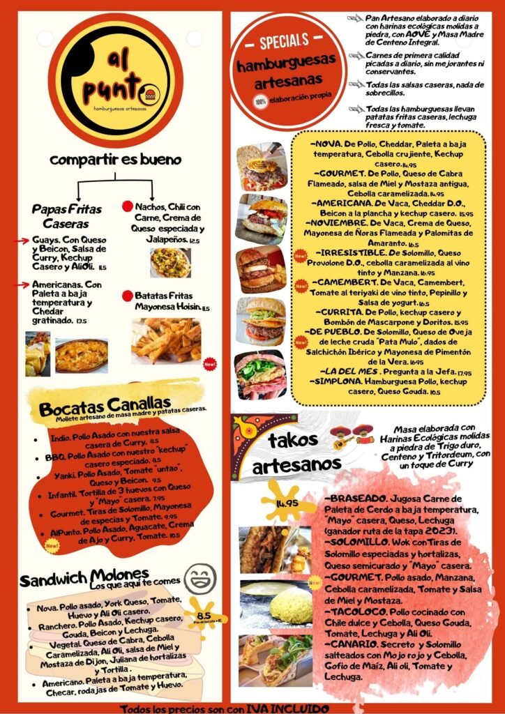 Carta AlPuntoBurguer